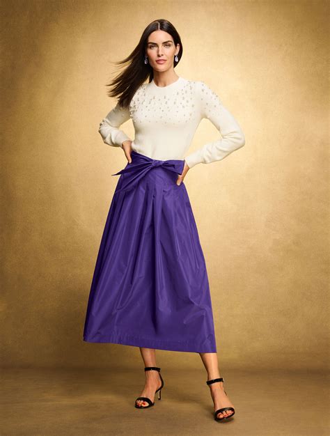 Taffeta Fit & Flare Skirt | Talbots