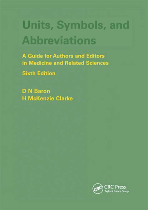 Units, Symbols, and Abbreviations: A Guide for Authors and Editors in ...