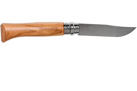 Opinel pocket knife No. 8 Luxury Range with leather sheath, olive wood ...