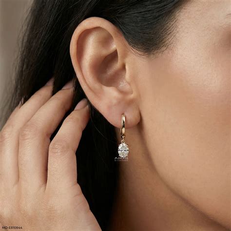 Lumina Oval Solitaire Gold Earrings 9K Yellow Gold – Maiora Diamonds