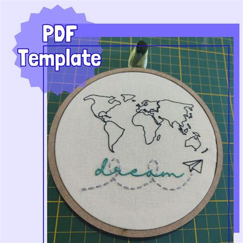 DIY Dream World Map Embroidery Pattern: Easy Tutorial for Beginners ...