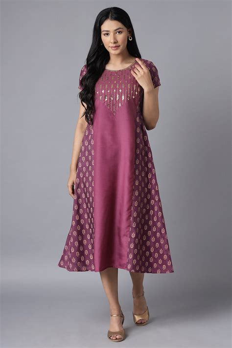 Buy Purple Embroidered Ethnic Dress Online for Woman | Shop for Aurelia