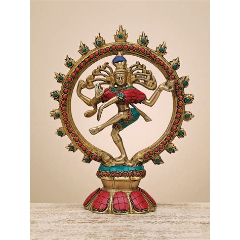 Buy Ekaa Handicrafts Lord Natraj Idol In Brass With Stonework Online