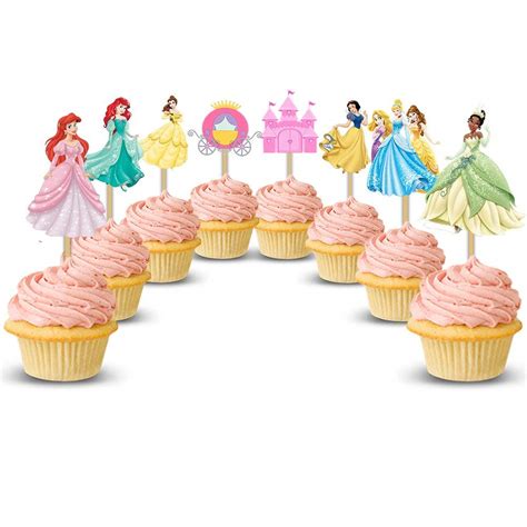 Party Propz Princess Theme Cake Toppers for Cake Decoration – Set of 24 ...