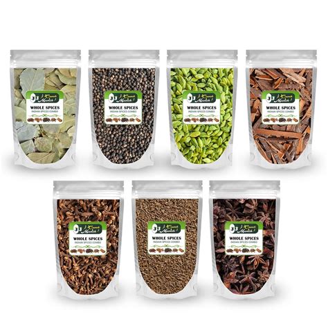 J J crunch N munch Whole Indian Garam Masala Combo Pack of 7 Spices ...
