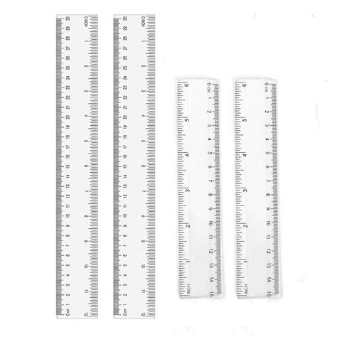 12 Inches & 6 Inches Clear Plastic Ruler Straight Rulers Measuring ...