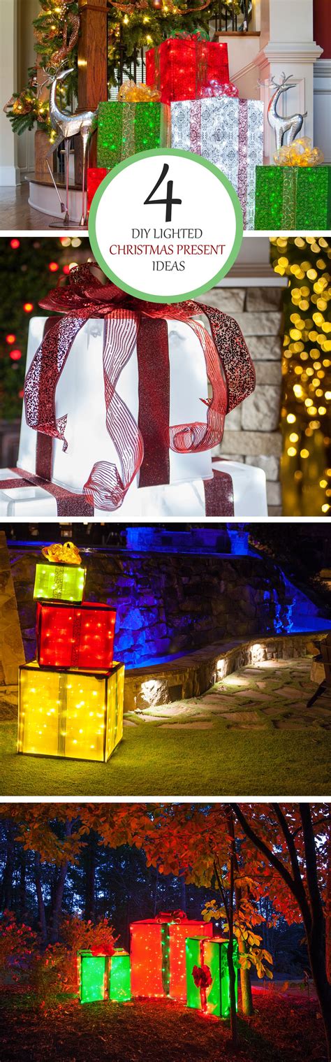 DIY Christmas Decorations - 4 Lighted Gift Boxes - Christmas Lights ...