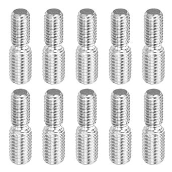 PATIKIL M10x20mm to M12x20mm Double End Threaded Stud Screw Bolt, 10 ...