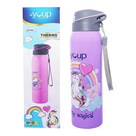Youp Stainless Steel Mauve Color Unicorn Kids Insulated Double Wall ...