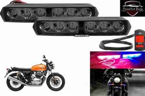 SMARTER RIDE 6 LED Red Blue Flasher Warning LED Light for Interceptor ...