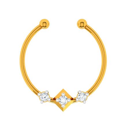 18KT Diamond Studded Gold Nath Designs For Bridal Makeover - PC Chandra ...