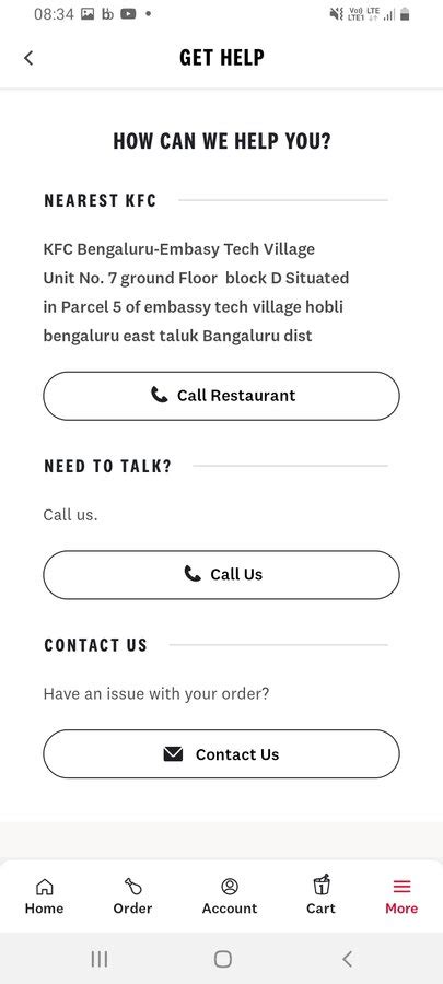 KFC India — Money debited no order placed from kfc app