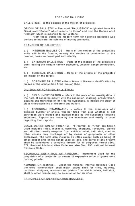 Forensic Ballistics - FORENSIC BALLISTIC BALLISTICS – is the science of ...