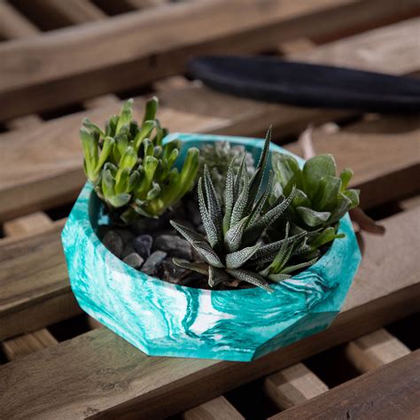 Nonagon Bowl-Mint Marble-All-purpose Homeware- Fruit bowl and Plant bo ...