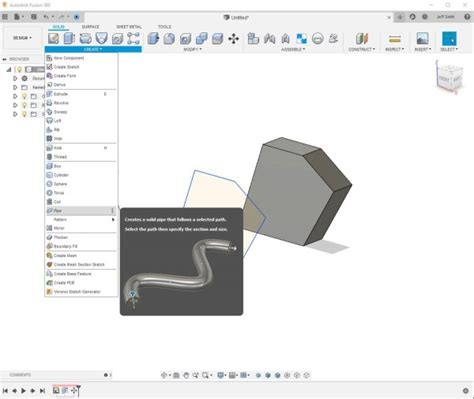 Image result for Fusion 360 Pipe Tutorial
