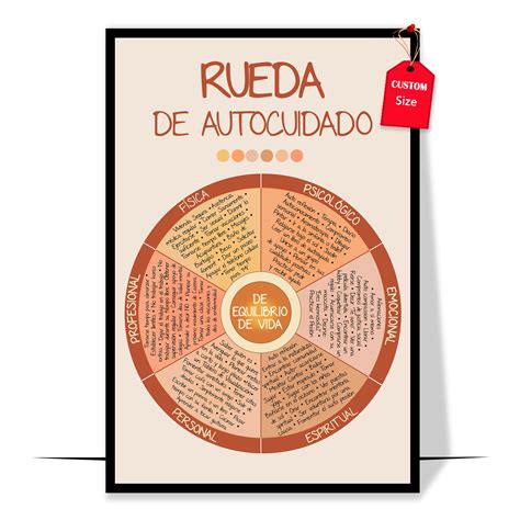 LOLUIS Spanish Self-Care Wheel Poster, Spanish School Counselor Poster ...