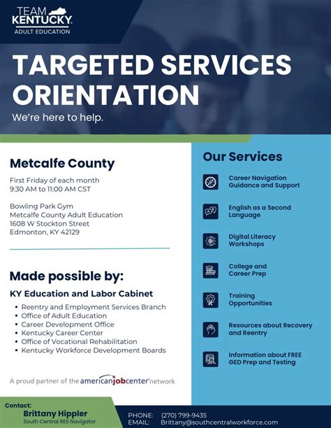 Metcalfe County Targeted Services Orientation, Metcalfe County Adult ...