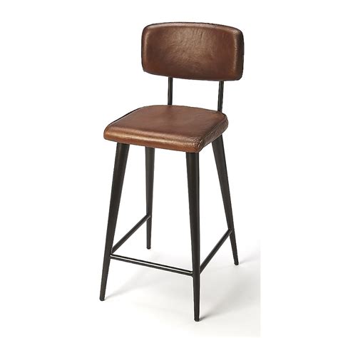 HomeRoots Dark Brown Tall Upholstered Metal Backless Bar Stool in the ...