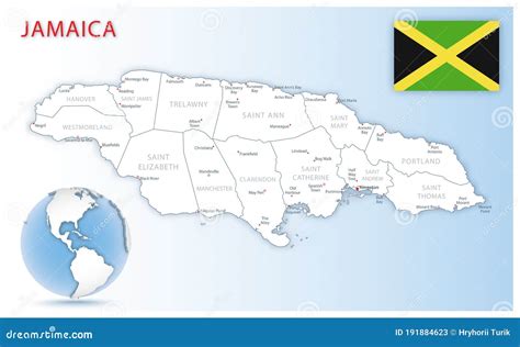 Jamaica Administrative Map Stock Photography | CartoonDealer.com #201564914