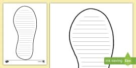Footprint Writing Template - Twinkl - Educational resources