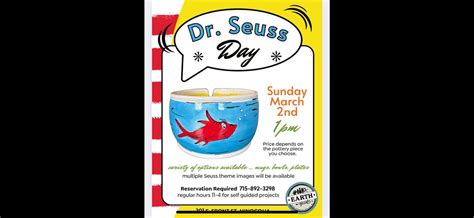Dr.Seuss Day Pottery Painting , 301 E Front St., Minocqua, WI, 2 March ...