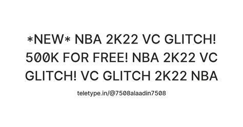 *NEW* NBA 2K22 VC GLITCH! 500K FOR FREE! NBA 2K22 VC GLITCH! VC GLITCH ...