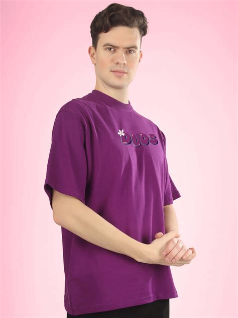 NO POS WOW OVER-SIZED PRINTED T-SHIRT PURPLE | Buy Online at Wearduds India