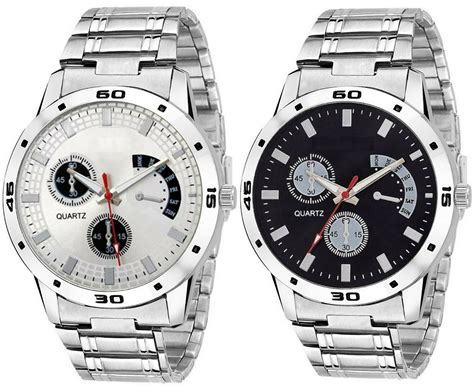 ON TIME OCTUS Combo of 2 Analog Metal Strap Watch for Boys and Mens 301 ...