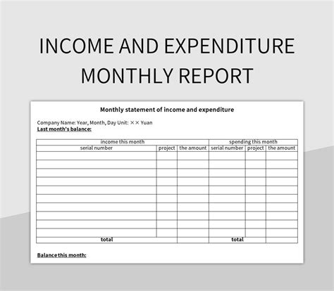 Monthly Income And Expenditure Report Excel Template And Google Sheets ...