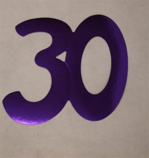 14cm Cardboard Cutout Number 30 Purple 3 Pack - PartyWerks