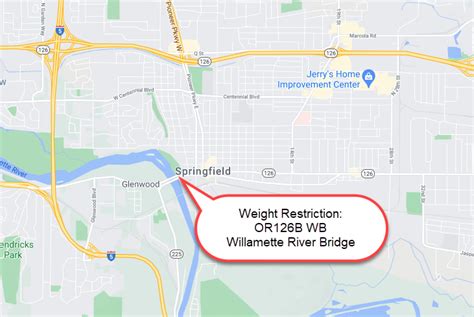 Weight Restriction – OR126 WB MP 1.34 (Willamette River Bridge)