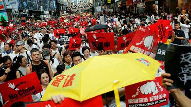 Hundreds of thousands rally in Hong Kong against China extradition bill ...