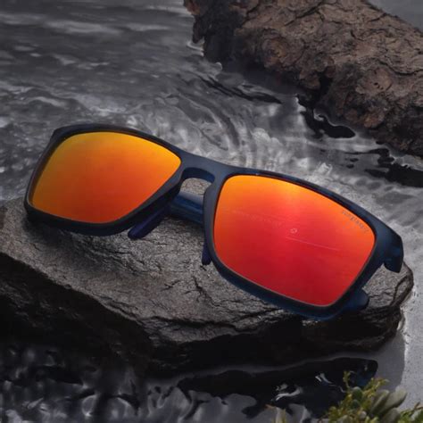 Hawk Blue-Orange Mercury Polarized Rectangle TR90 Sunglasses ...