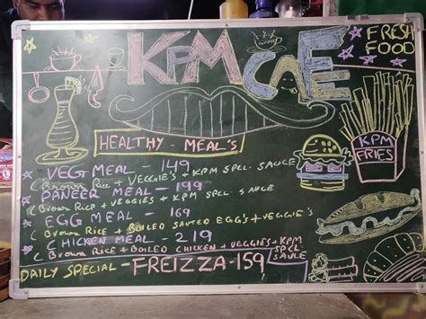 Menu at Kpm cafe, New Delhi