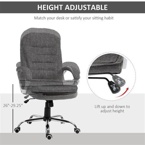 Buy Grey Adjustable Height Ergonomic High Back Home Office Chair with ...