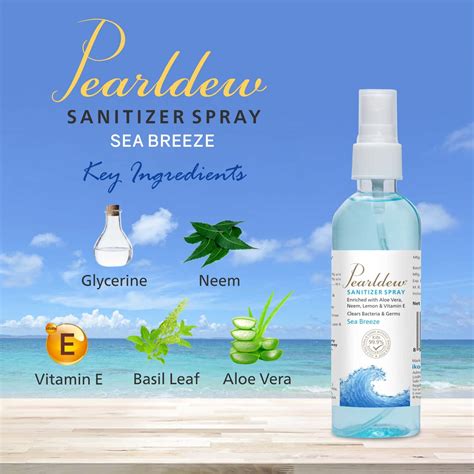 Buy PEARLDEW SANITIZER SPRAY (SEA BREEZE) 120 ML | ALOE & NEEM ...