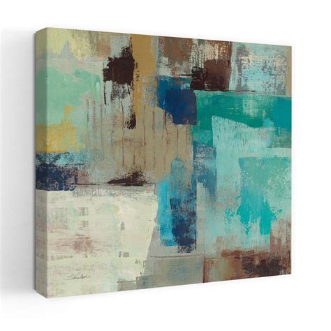 Latitude Run® Contemporary Teal And Aqua Reflections Iii With Abstract Abstracts Art | Wayfair