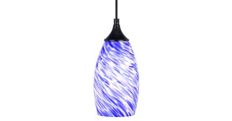 Bellevue VXP23351MBKAS Mirage 5" Wide Mini Pendant with Azure Glass ...