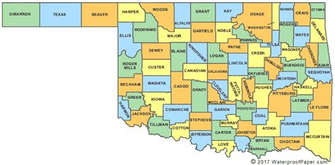 Printable Oklahoma Maps | State Outline, County, Cities
