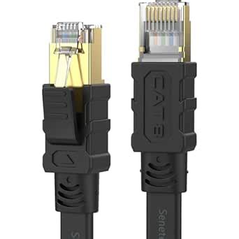 Senetem Cat 8 Ethernet Cable 25FT, High Speed 40Gbps 2000Mhz Flat ...