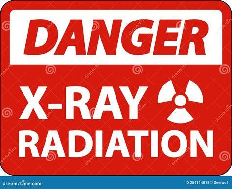 Danger X-Ray Radiation Sign on White Background Stock Vector - Illustration of area, protection ...