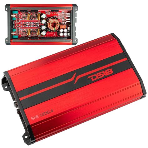 DS18 SXE-1200.4/RD Car Amplifier Stereo Full-Range Class A/B 4-Channel ...