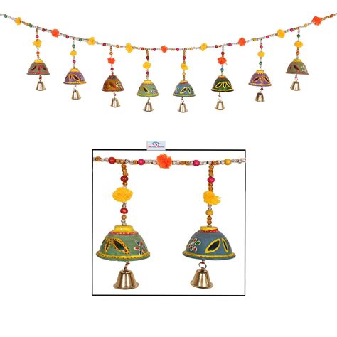 Heart Home Rajasthani Traditional Door Hanging 8 Bells Bandarwal ...