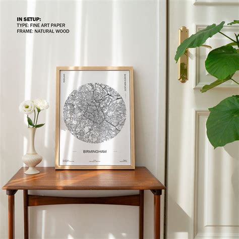 Urban Street Plan City Map of Birmingham: Buy Premium Framed Old ...
