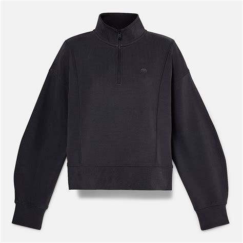 Lush Quarter Zip Sweatshirt for Women in Black