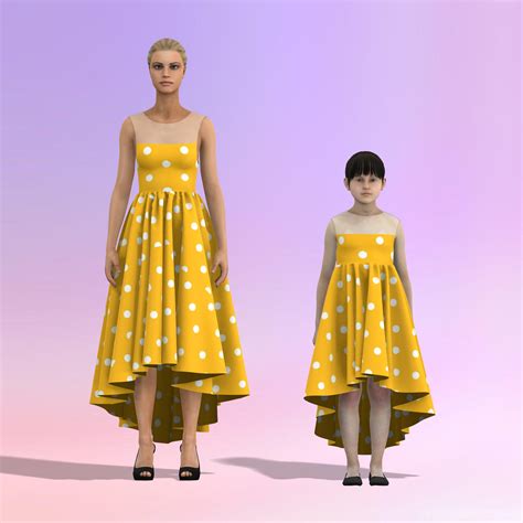Asymmetrical Affair Mom-Daughter Combo Dress - MDC009 (Stitching Servi ...