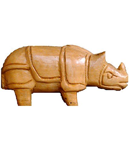 Fair Crafts Wooden Rhino Showpiece (16 x 6 x 8 cm, Brown) : Amazon.in ...