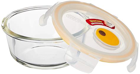Buy Lock & Lock Oven Glass Round Airtight Food Storage Container with ...