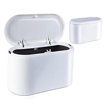 MICMXMO Mini Desktop Trash Can with Lid Office Countertop Trash Bin ...