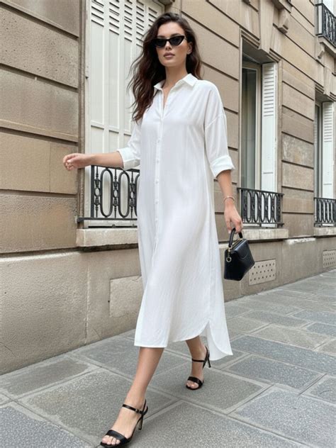 Shop White Straight Fit Shirt Dress - for Women | OUTZIDR | Gen-Z Style